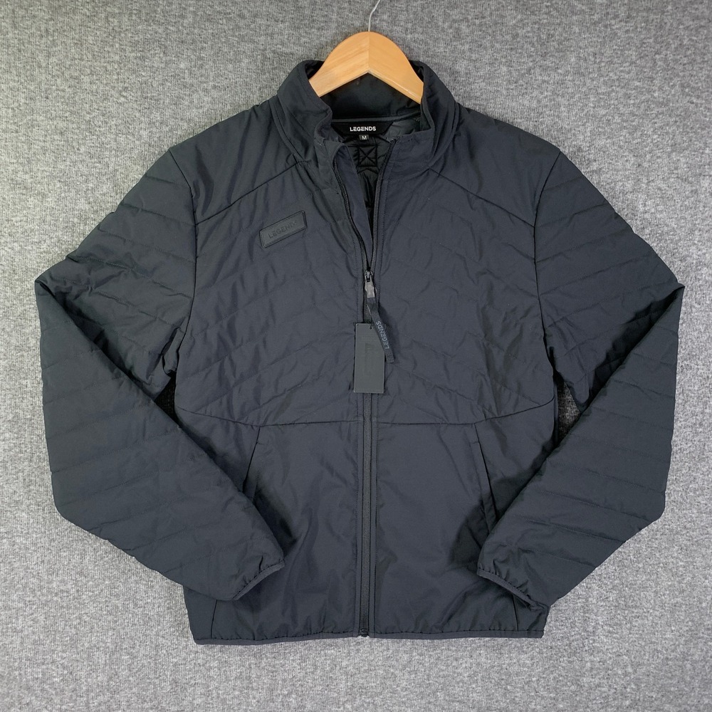 LEGENDS Nuch Puffer Jacket Men Medium Black Quilted Insulated Full Zip NEW